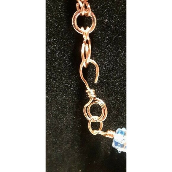 20" Handmade Copper & Glass Necklace blue fish handmade bead - Picture 6 of 6